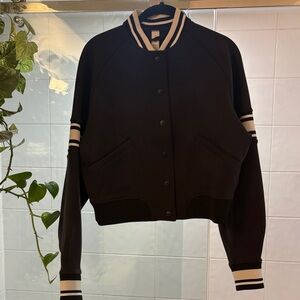 Lululemon Black Striped Women's Bomber Jacket